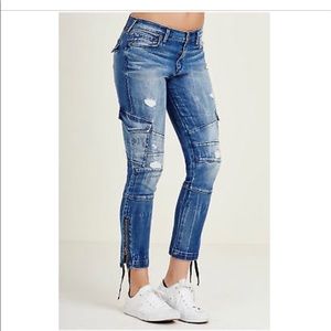 True Religion Women's Halle Super Skinny Cargo